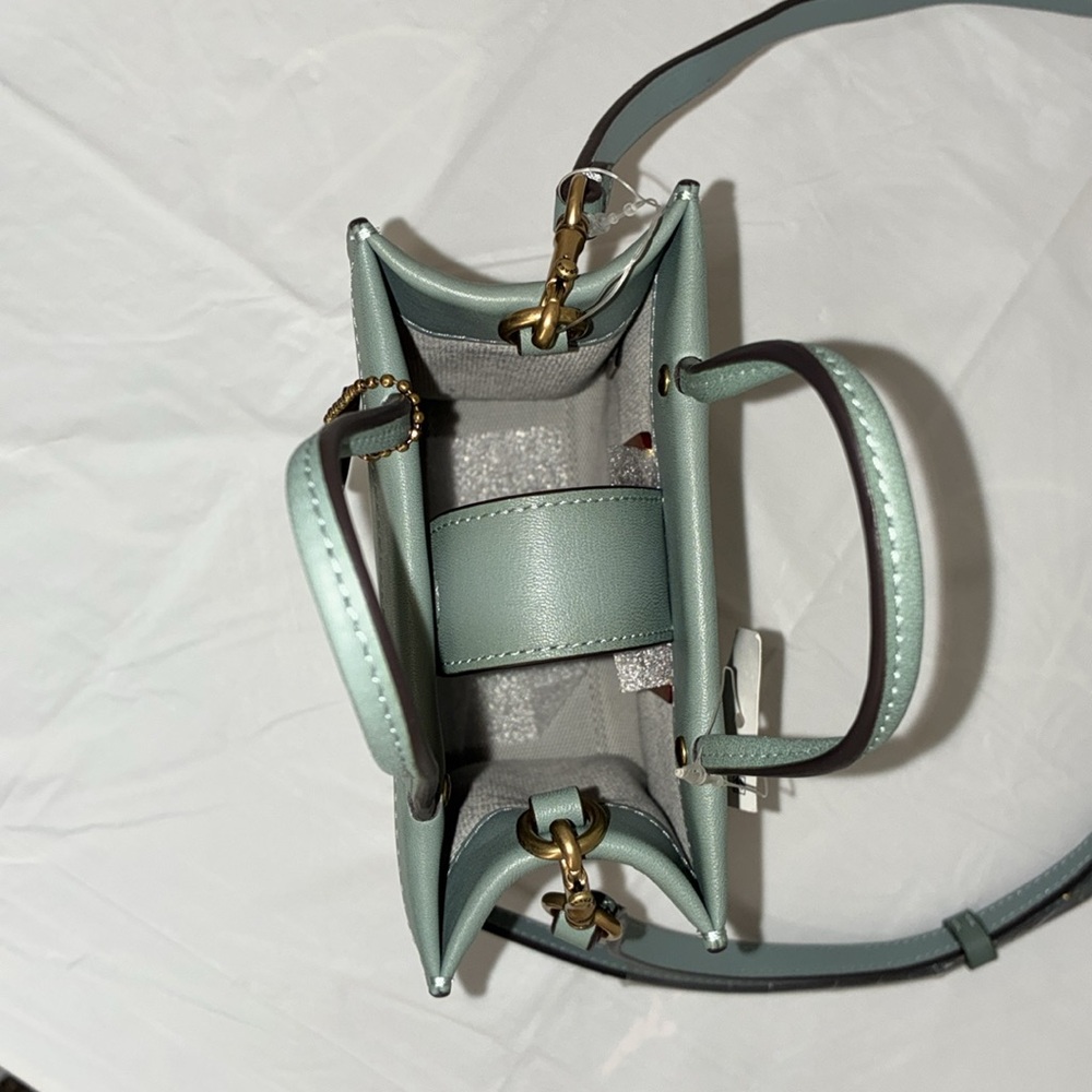 Coach Small Leather Satchel in Seafoam Green with Gold Hardware - Picture 11 of 11